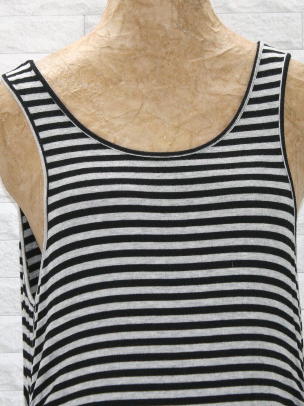 LIZ LANGE Dress Maternity Stripe Tank Top Stretch Sleeveless Summer Grey Black M - Picture 2 of 15